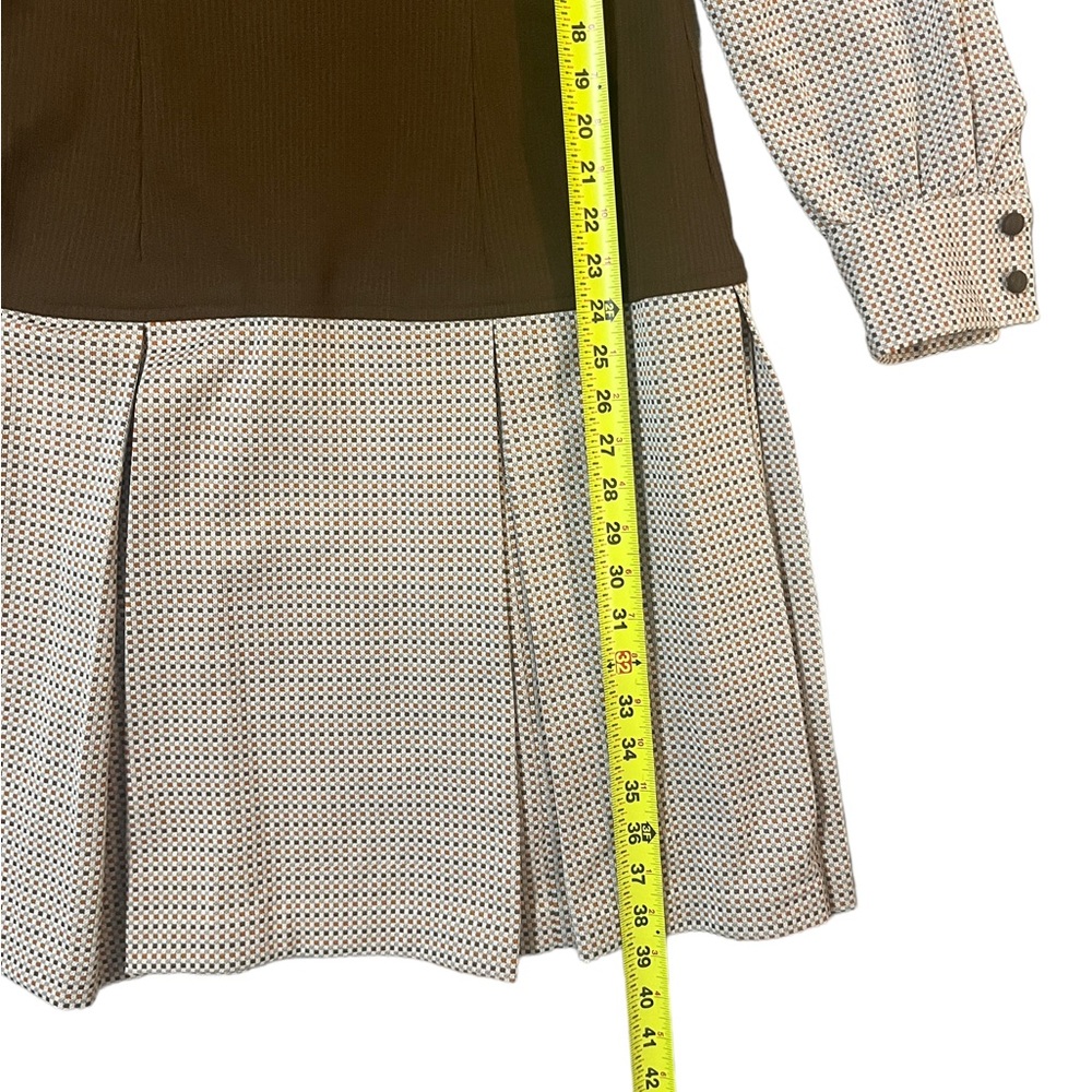 Vintage 60s Homemade A Line Dress Vest Top Pleated Skirt Schoolgirl Check - Picture 8 of 9